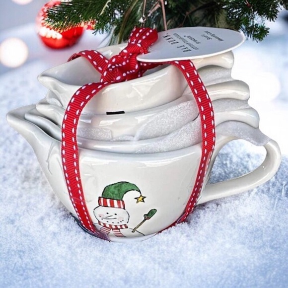 Rae Dunn Christmas measuring cups snowman measuring cups - Picture 2 of 2